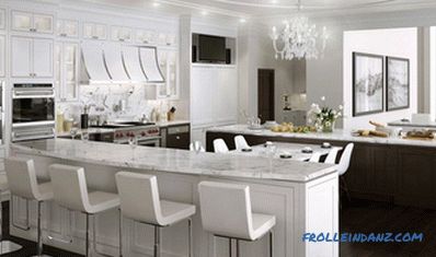 Бела кујна во внатрешноста - 41 слики идеја за внатрешни работи на кујната во класична бела боја