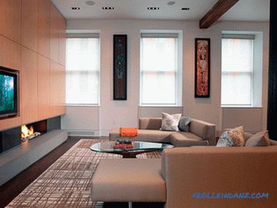 Внатрешноста на дневната соба во стилот на минимализмот - правила и 70 идеи за инспирација