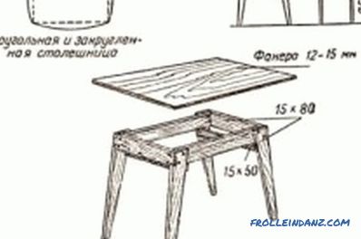 Кујнска маса направена од самиот себе - инструкции за изработка, цртежи и шеми за монтажа (видео)